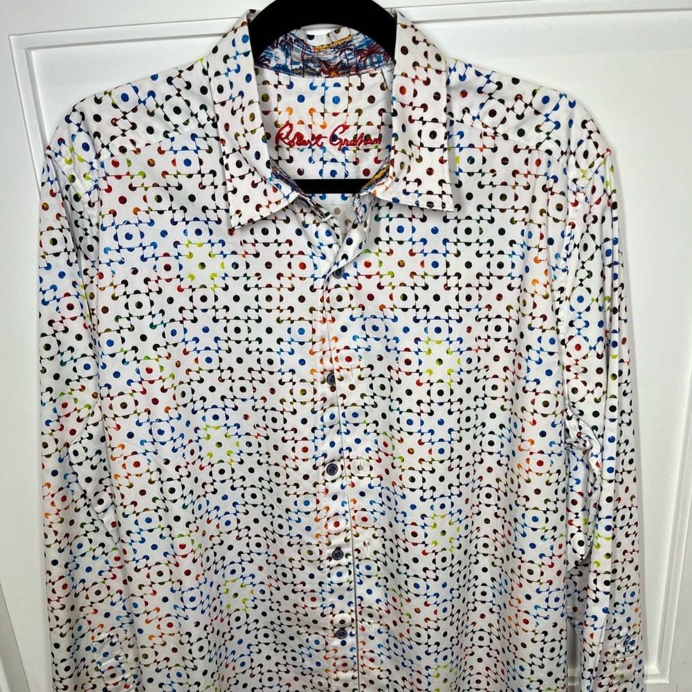 White, colorful Robert Graham Dress Shirt